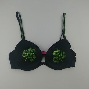VS Pink heartbreaker push-up shamrock bra